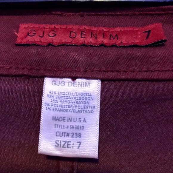 High Waisted Maroon Skinny Jeans - Picture 6 of 6